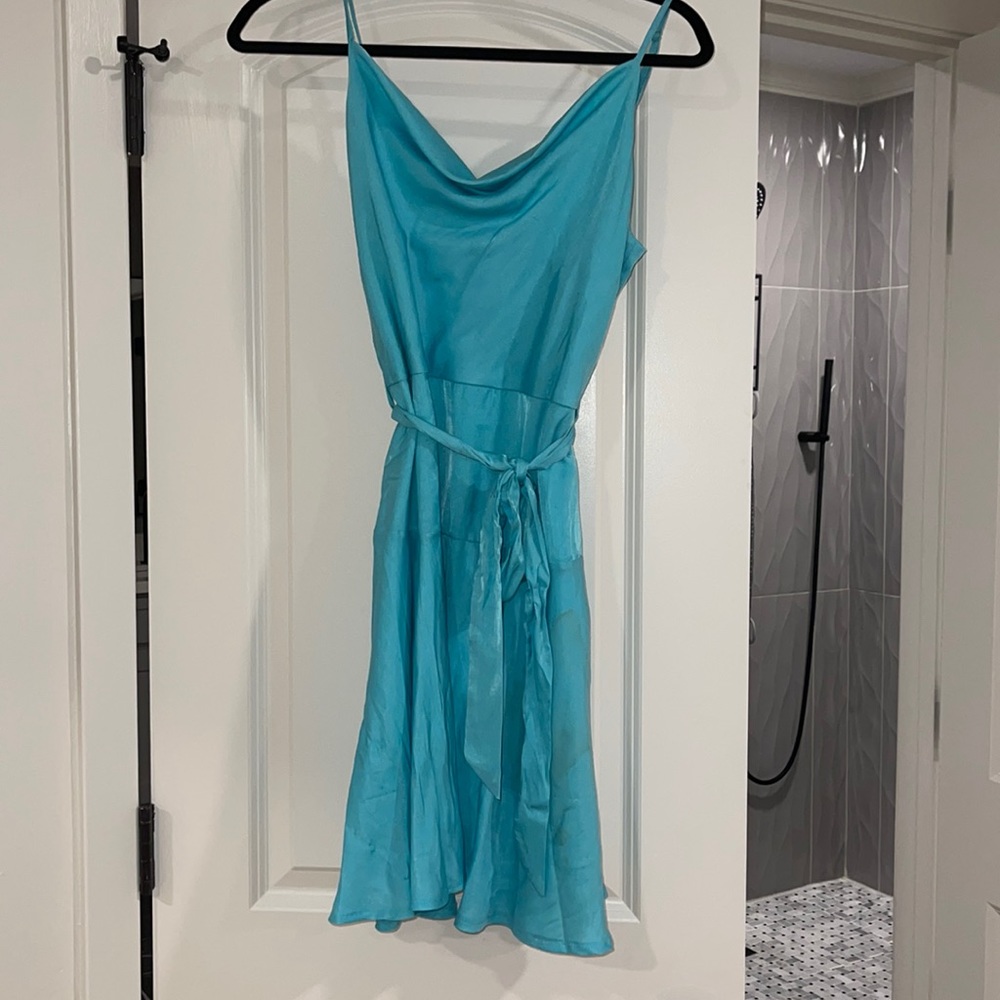 Blue Silk Dress